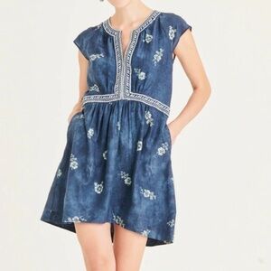 Secret Mission Mirelle Dress in Organic Cotton in Indigo Floral Print Size M